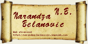 Narandža Belanović vizit kartica